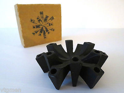 Mid Century Danish Taper Candleholder, Cast Iron, Denmark, Hallmark Vintage, Box