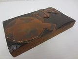 Large Vintage Copper Letterpress Printing Block of EARTH, Henry Mason Shipley