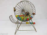 Big Bingo Cage, Mid Century Vintage Bingo Wheel, England, Wood Handle, 72 Balls