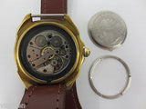 Vintage Military Watch Artillery Canon, Army Vostok, Date,New Pilot Leather Band