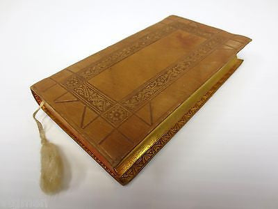 Antique 1909 Gilded Pocket Prayer Book, Leather Cover, Queen of Devotion Belgium