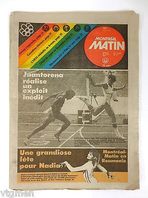 Vintage Newspaper Montreal Matin 1976 Olympics Edition, Nadia Comaneci