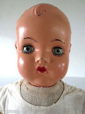 Vintage Composition Doll 20" Tall, Reliable Canada Doll, Eyelids, Sound, Mohair