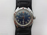 Vintage Military Watch Vostok, Army Submariner, Date, New Pilot Leather Band