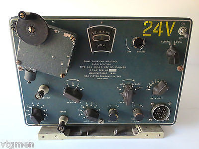 WWII Air Force Radio Receiver, 1942 RCA Victor, Royal Canadian Army Signal Corps