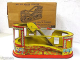 Vintage Chein Tin Litho Roller Coaster No. 275 Wind Up Toy With Box and 2 Cars