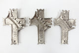 3 Nickel Plated Crucifix Fixtures for Funeral Caskets Coffins 3", Original Funeral Home Box, Motorcycles and Rat Rods