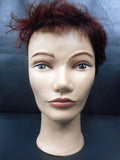 Vtg Pivot Point Eva Mannequin Head 11" Short Red Hair Shaved Cut, Store Display