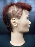 Vtg Pivot Point Eva Mannequin Head 11" Short Red Hair Shaved Cut, Store Display