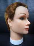 Vtg Dannyco Mannequin Head 10" Shaved Marbled Red Hair Cut, Store Display