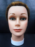 Vtg Dannyco Mannequin Head 10" Shaved Marbled Brown Hair Cut, Store Display