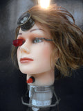 Steampunk Android Mannequin Head Lamp 2 Feet Tall, Cadillac Girl, Edison Light