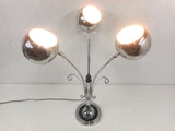 Mid Century Chrome Lamp Flower 28" Tall, Atomic Age, 3 Swiveling Chrome Spheres Eyeballs, Eames and Reggiani Style