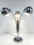 Mid Century Chrome Lamp Flower 28" Tall, Atomic Age, 3 Swiveling Chrome Spheres Eyeballs, Eames and Reggiani Style