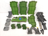 Lot of 40 Mega Bloks Parts Green Grass Base Plates Terrain and Gothic Castle, Dragon Warriors Platforms Battlescapes