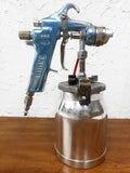 Binks BBR HVLP Professional Paint Spray Gun with 95P Nozzle Tip and 4" Suction Feed Cup, Blue