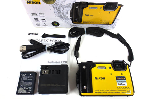 New Nikon Coolpix W300 Digital Camera 16.2MP, Waterproof 100' / 30m, 3" Monitor