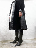 Vintage Black Mink Fur Coat with Black Leather Signed Sarrazin, Quebec, Canada