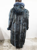 Spectacular Blue Mink Ladies Fur Coat Jacket Signed Luigi di Firenze 46" Long