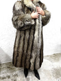 Vintage Silver Tip Racoon Fur Coat Signed Oslo Montreal 53" Long, Ladies Fur Coat