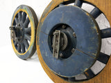 1930s Ford Model T Pair of Wood Spoke Wheels 17", Hub Caps, Flange, Brake Drum