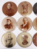 Lot of 11 Antique 1910 Photo Buttons, 6" Columbia Medallions Chicago