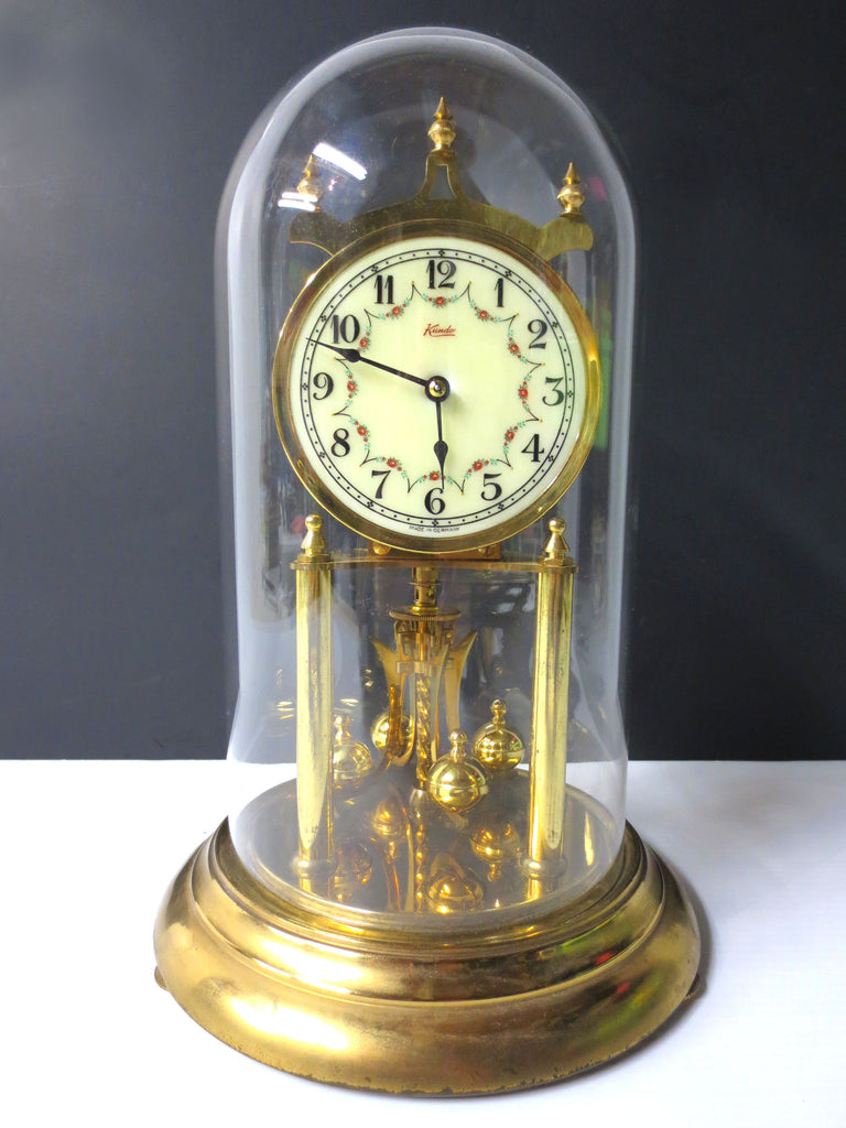 Kundo 400 Day Anniversary Glass Dome Mantel Clock 12" West Germany Kieninger & O