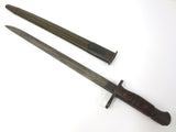 WWI 1917 US Remington Enfield Bayonet with Scabbard, Kills on Handle 22"