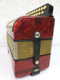 Hohner Erica C/F Accordion Melodeon, Pearl Red Diatonic Button Accordion