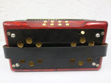 Hohner Erica C/F Accordion Melodeon, Pearl Red Diatonic Button Accordion