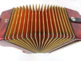 Hohner Erica C/F Accordion Melodeon, Pearl Red Diatonic Button Accordion