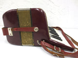 Hohner Starlet 40 Bass Accordion with Straps, Burgundy Red, SERVICED