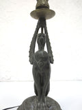 Antique 1880s Gargoyle Dragon Bronze Gas Light 18" Converted to Electricity RARE