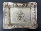 Masonic Lodge Silver 800 Plate Signed L. Gloton Paris, Coupelle en Argent RARE