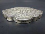 Antique Italian 800 Silver Cosmetic Case, Victorian Shell Shaped Powder Box