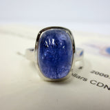 Cabochon Ring 9.8 Carats Large Genuine Blue Tanzanite, Size 9, 1500 Value Certif