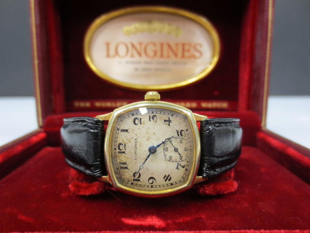 Antique 14k GF Longines Watch 15J, World's Fair Red Velvet Box