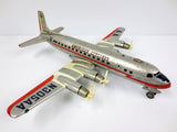 Vintage 17" American Airlines DC7 Boeing Tin Toy Airplane, Line Mar Toys Japan