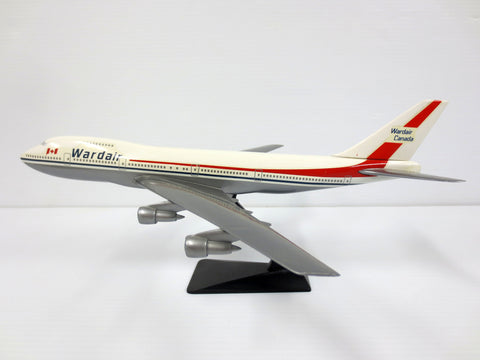 Vintage Wardair Canada Boeing 747 Model Airplane 10.5" Closed Airline, NM