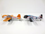 Two Vintage Cessna N453C Tin Toy Airplanes Air Patrol by K Koyo Kinzoku Japan