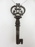 Original Antique Victorian Skeleton Key 2.75", Ornate Bow, Cabinet Wardrobe