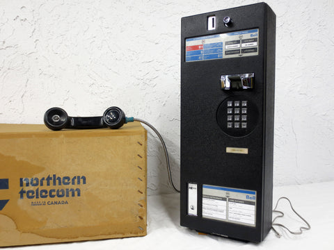 Vintage Northern Telecom Pay Phone, Bell City Telephone Booth, Box, Works, Key