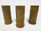 WWI 1914 Three Trench Art Brass Shells 92 mm, Patronenfabrik Karlsruhe