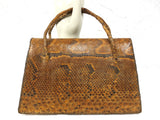 Vintage Genuine Python Snakeskin Purse Handbag, 3 Pockets, Handles