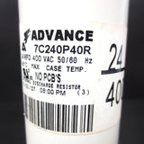 New Internal Discharge Resistor by Advance, 400 VAC 50/60 Hz, 195°C, #7C240P40R