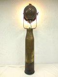 Vtg 1950 Military Army Brass Shell MK2 Tank, 37" Floor Desk Lamp 500W Spotlight