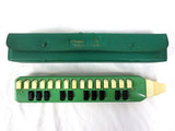 Vintage Hohner Harmonica 25 Keys Green Melodica Soprano with Case