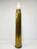 23" Tall Trench Art Lamp made with a 3" 50 Cal Brass Shell, Used on Army Boat