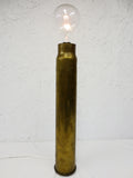 23" Tall Trench Art Lamp made with a 3" 50 Cal Brass Shell, Used on Army Boat