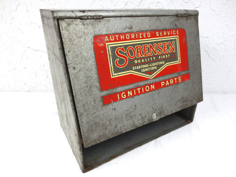 Vintage Sorensen Garage Advertising Display, Ignition Parts, Man Cave